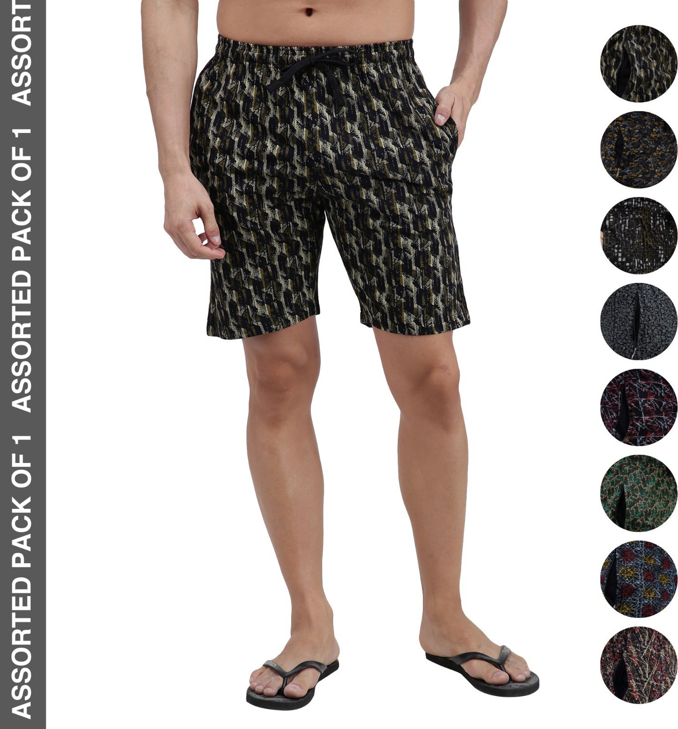 Image of AMUL COMFY Printed Men Multicolor Bermuda Shorts