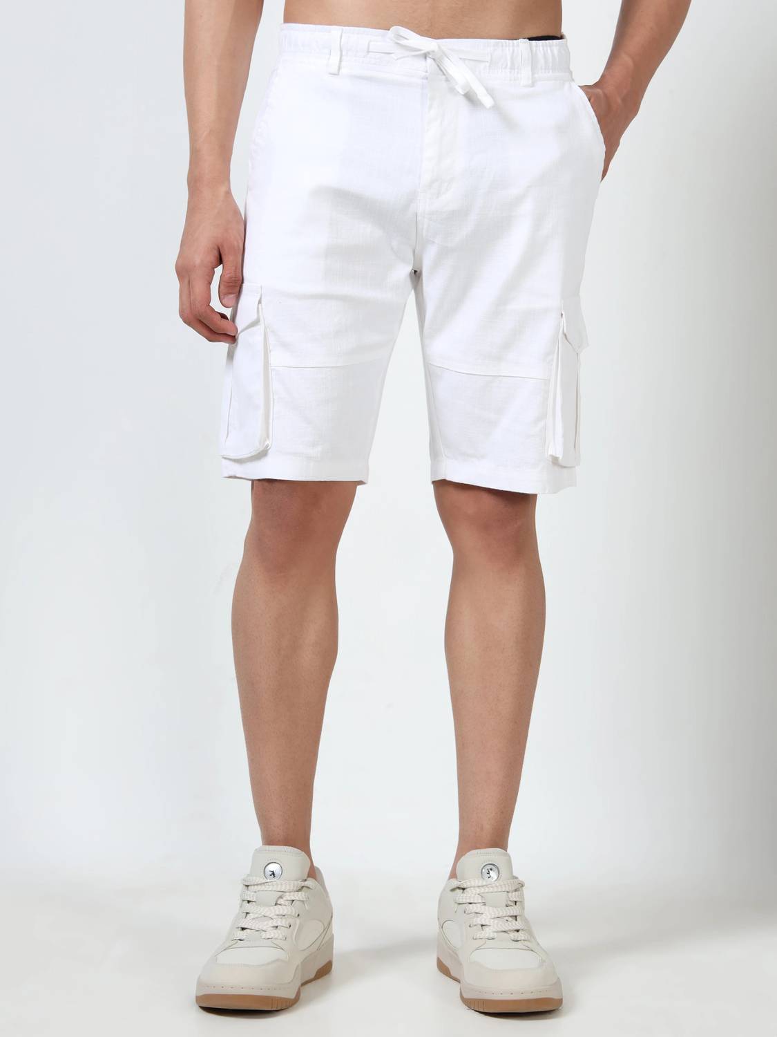 Bellaciao Clothings Co Solid Men White Cargo Shorts