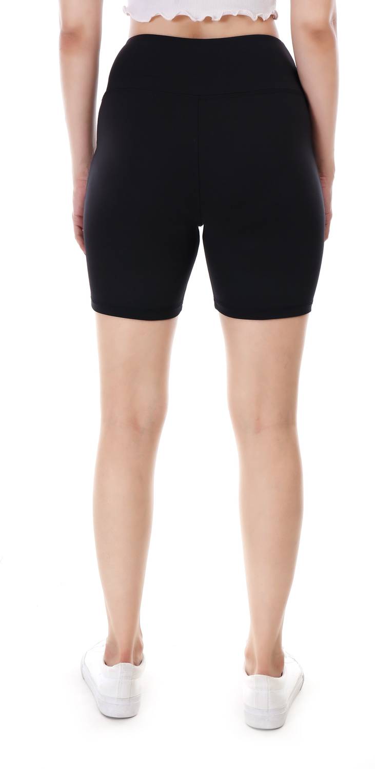 Mom'S Cradle Solid Women Black High Waist Shorts
