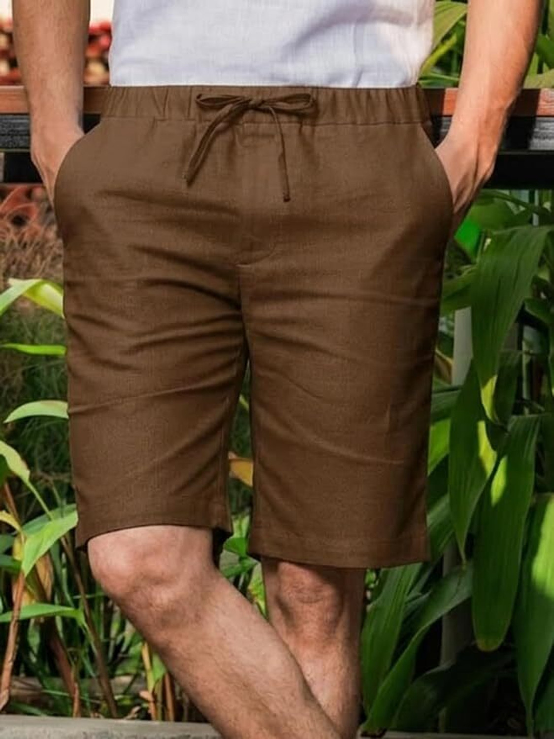 Image of VOMIX Solid Men Brown Casual Shorts