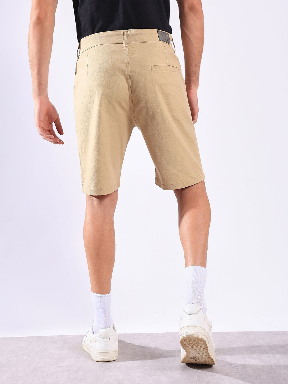 Image of Hence Solid Men Beige Chino Shorts