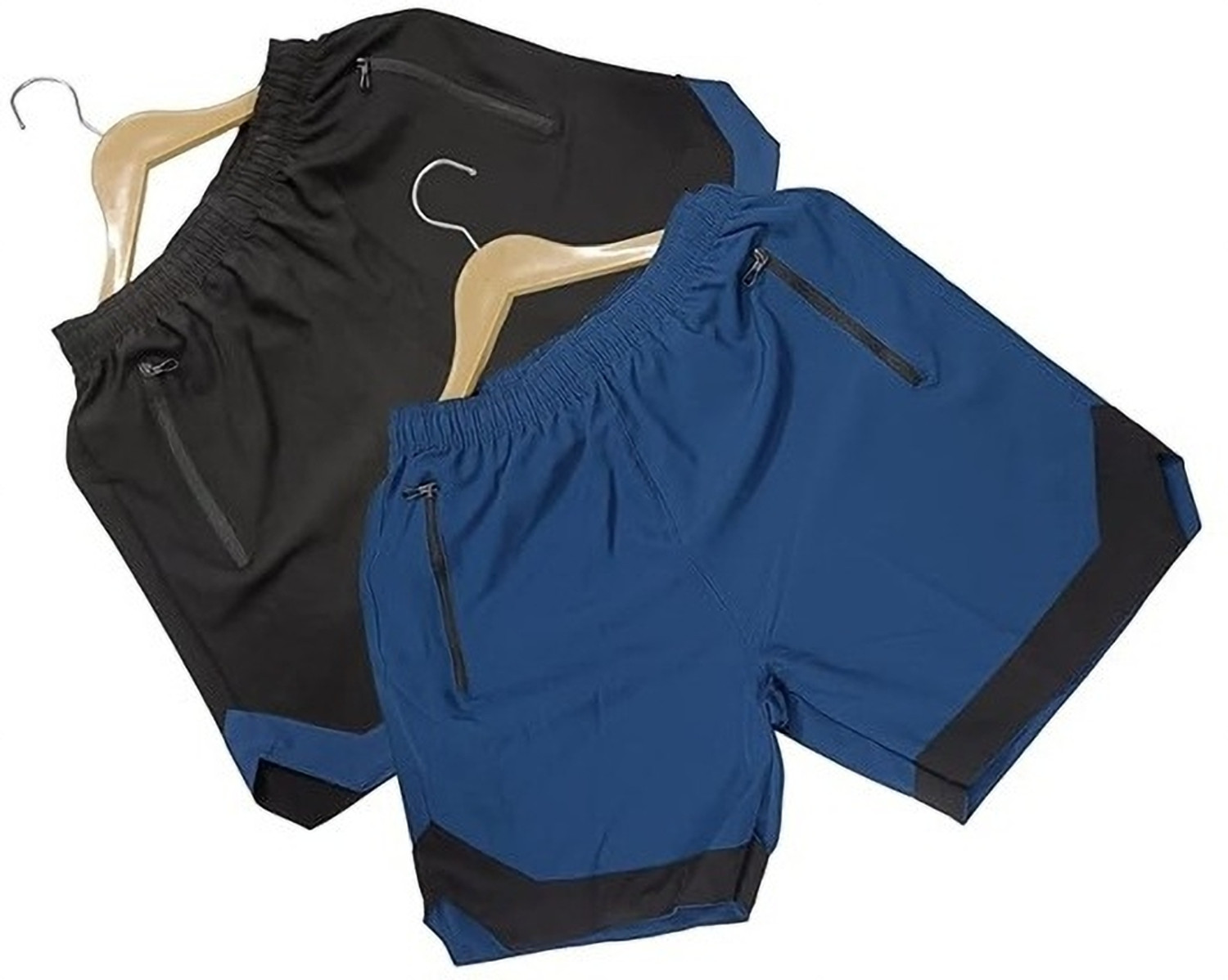 Image of AVSRA Solid Men Black, Blue Regular Shorts, Gym Shorts, Cycling Shorts, Compression Shorts