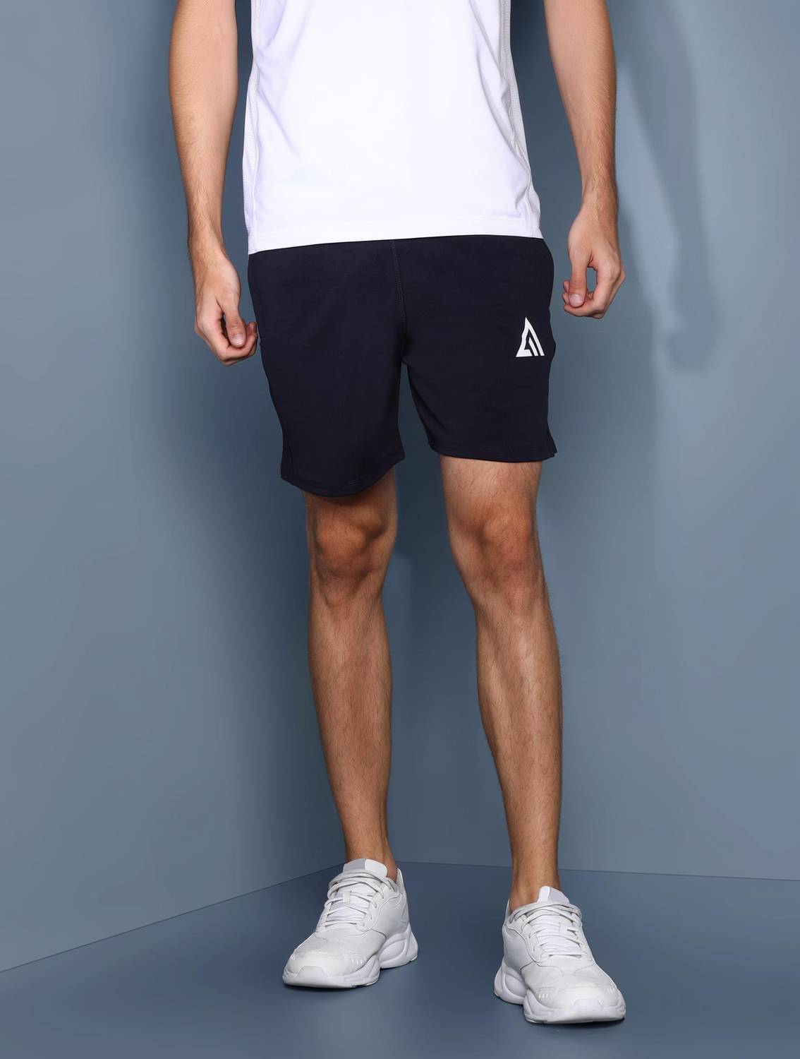 Adrenex Solid Men Blue Sports Shorts