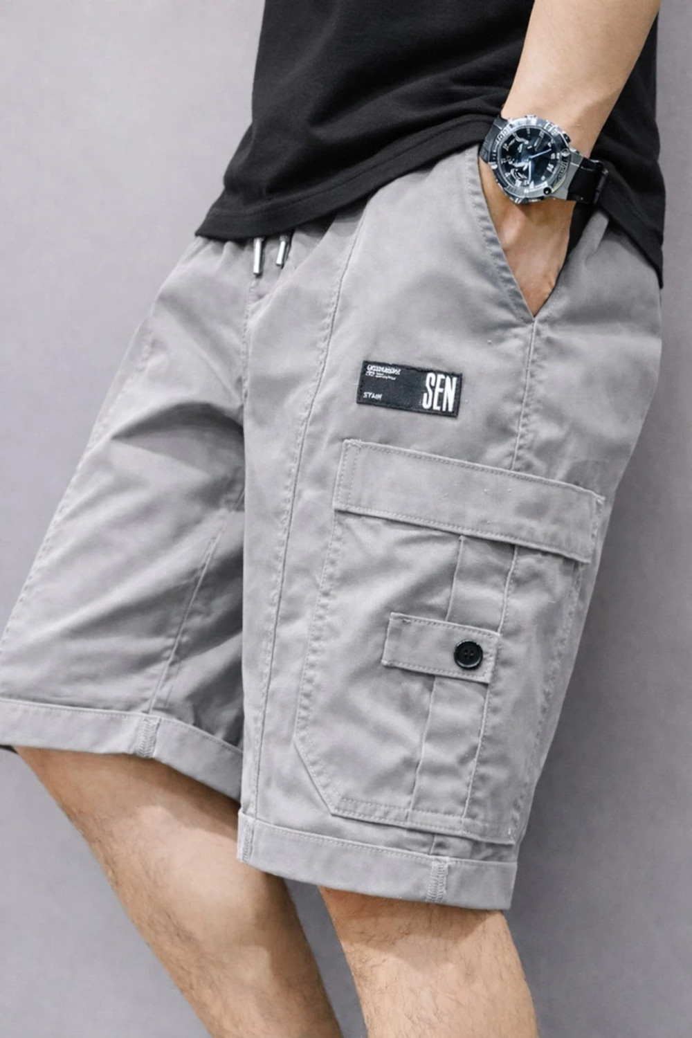 Image of UWALD CREATION Solid Men Multicolor Cargo Shorts