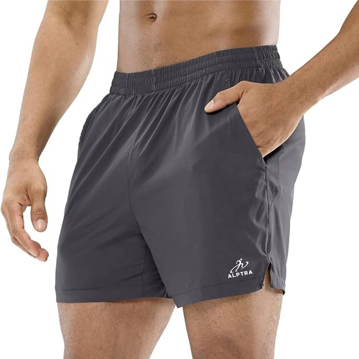 ALPTRA Solid Men Black Gym Shorts