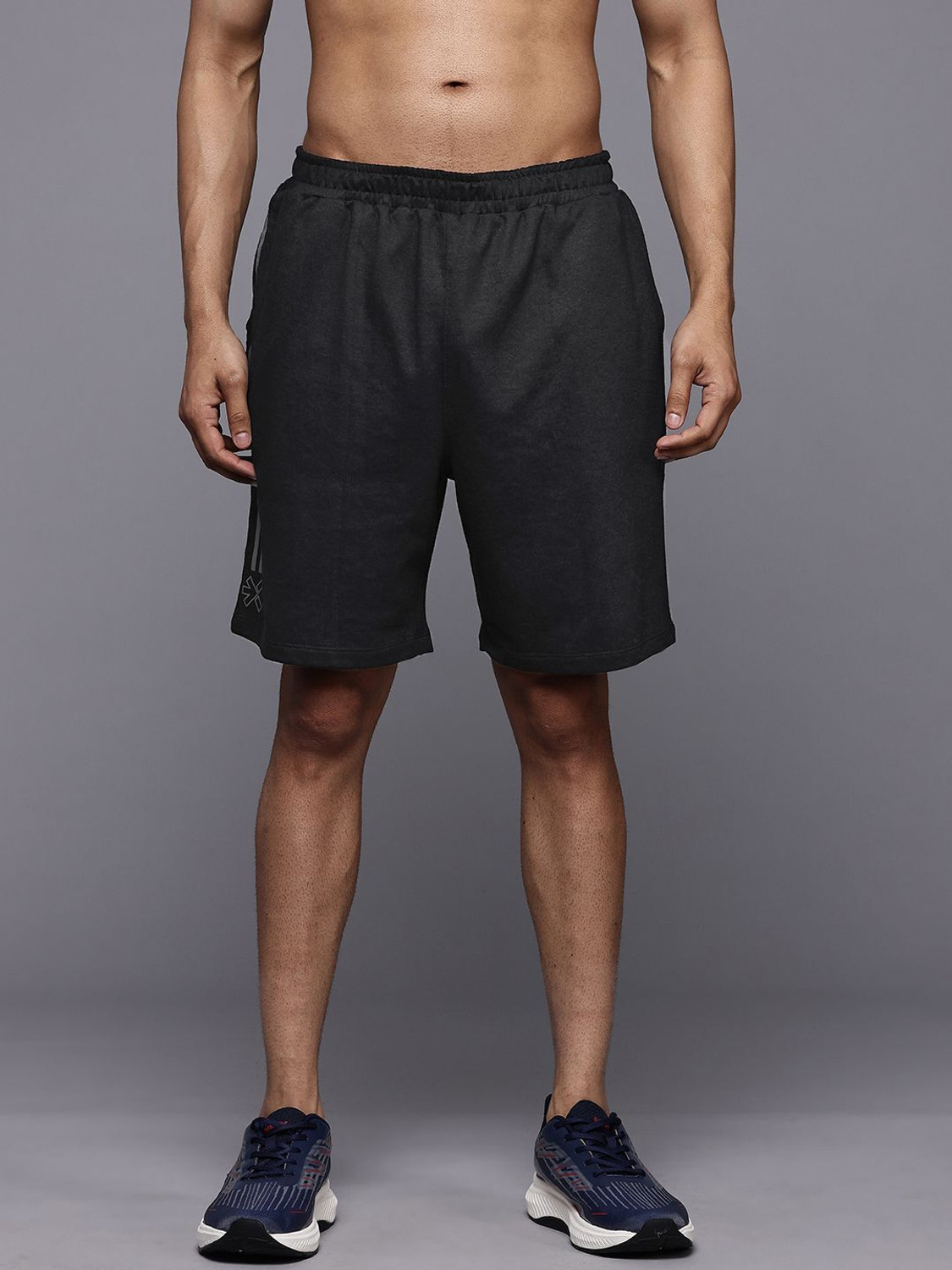 Image of HRX by Hrithik Roshan Solid Men Black Sports Shorts