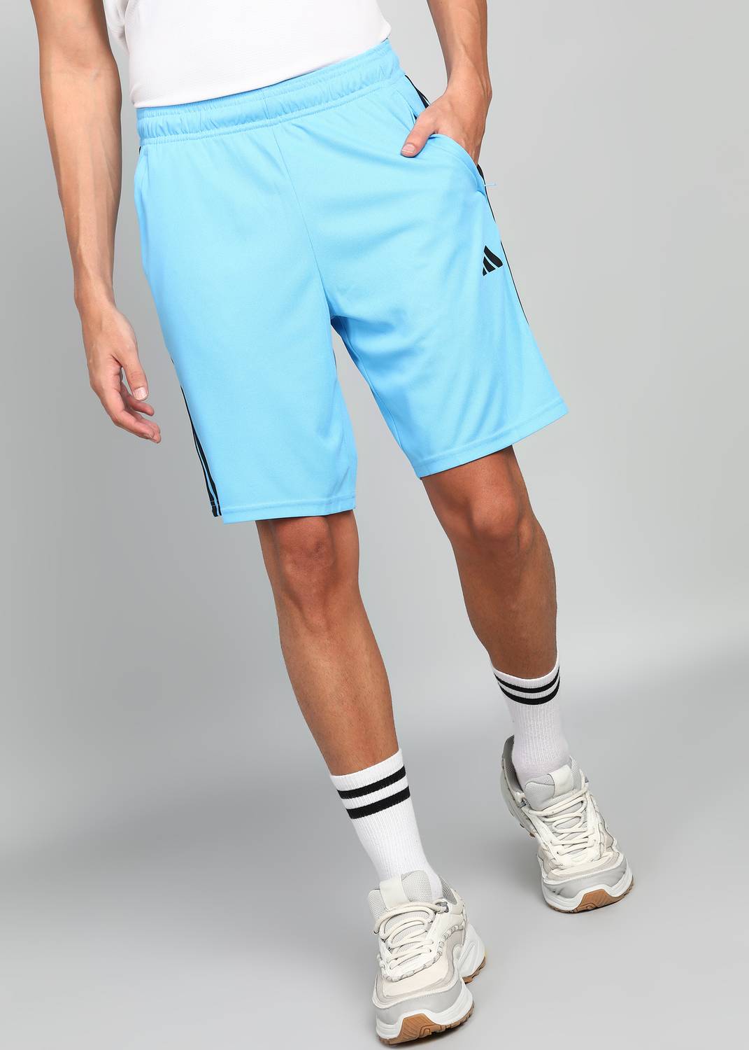 ADIDAS Striped Men Blue Sports Shorts