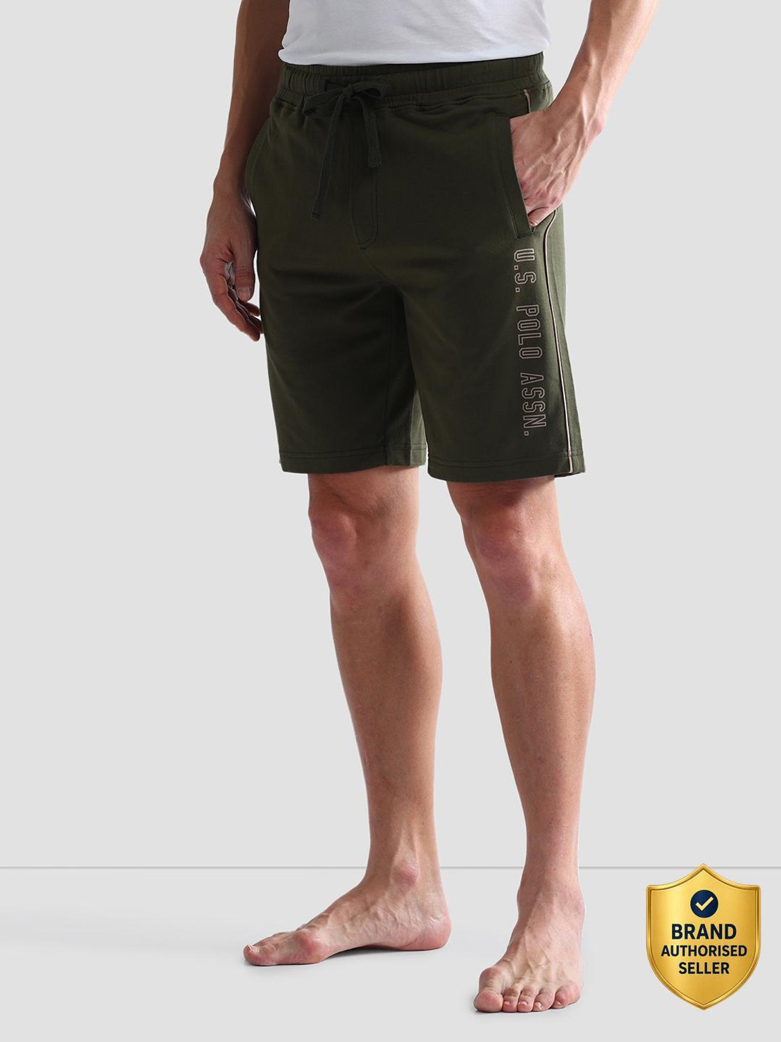 U.S. POLO ASSN. Solid Men Green Regular Shorts
