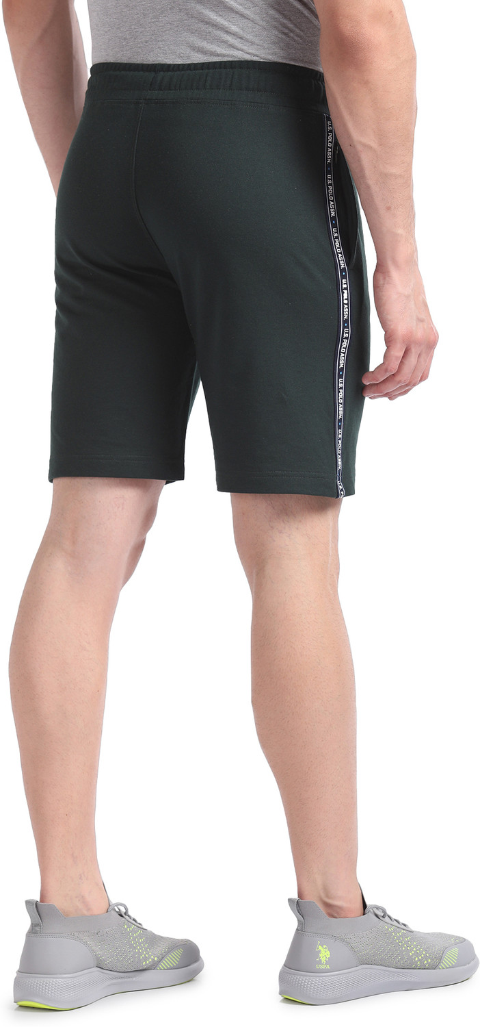 Image of U.S. POLO ASSN. Self Design Men Green Sports Shorts