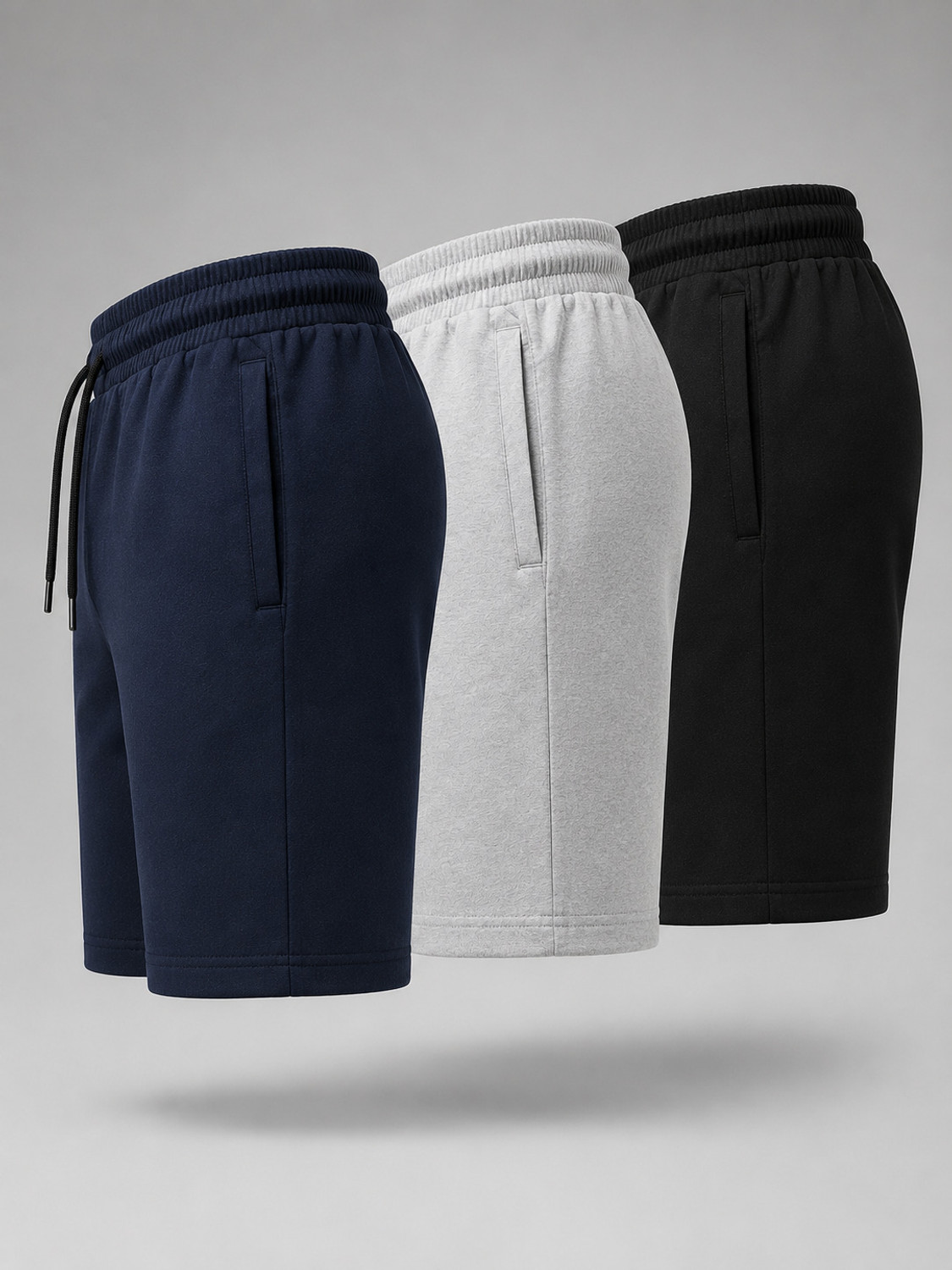 Image of TENRUN Solid Men Multicolor Basic Shorts