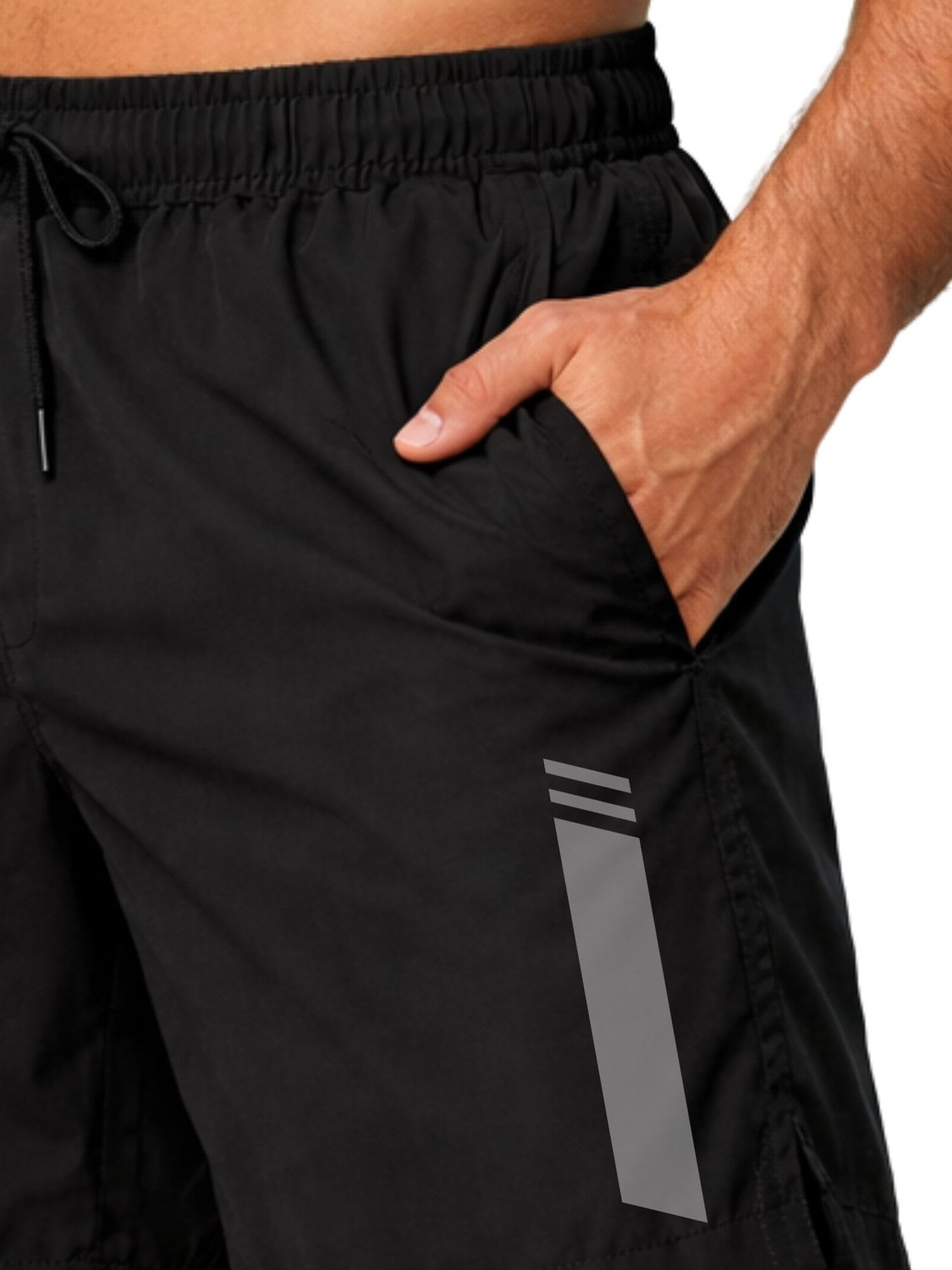 Image of 3colors Solid Men Black Sports Shorts