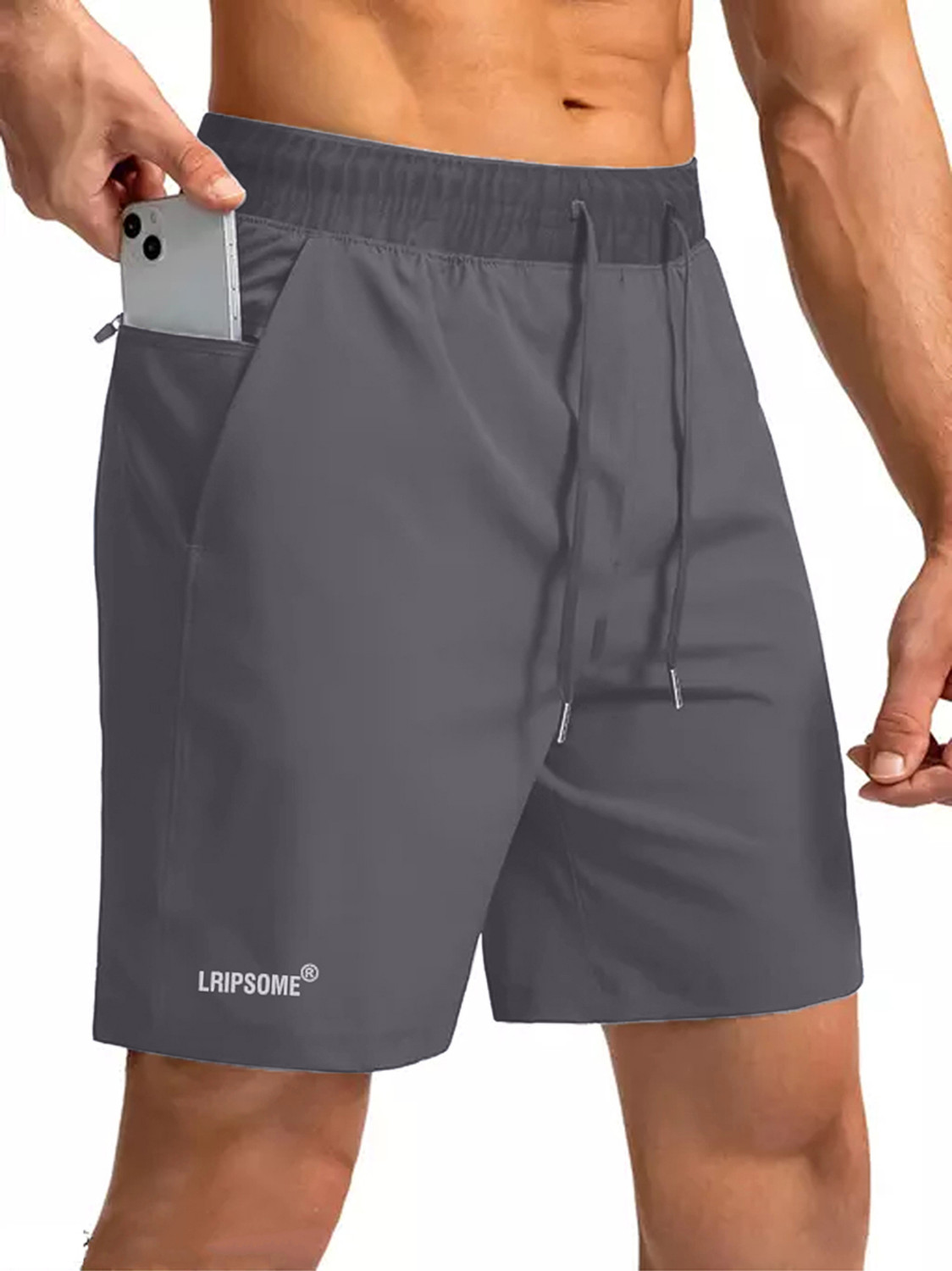 Image of Lripsome Solid Men Black, Grey Regular Shorts