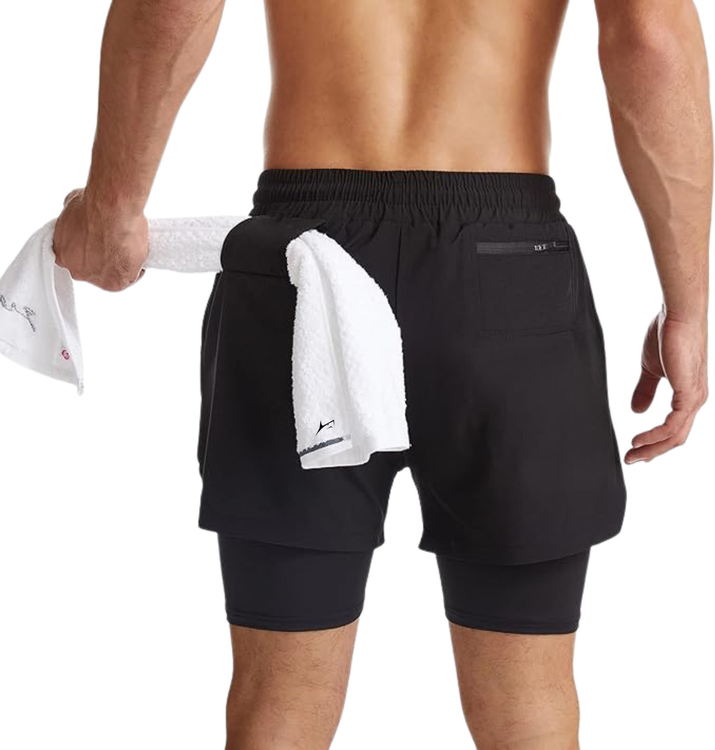 Image of Prosharx Color Block Men Black Sports Shorts, Gym Shorts, Compression Shorts