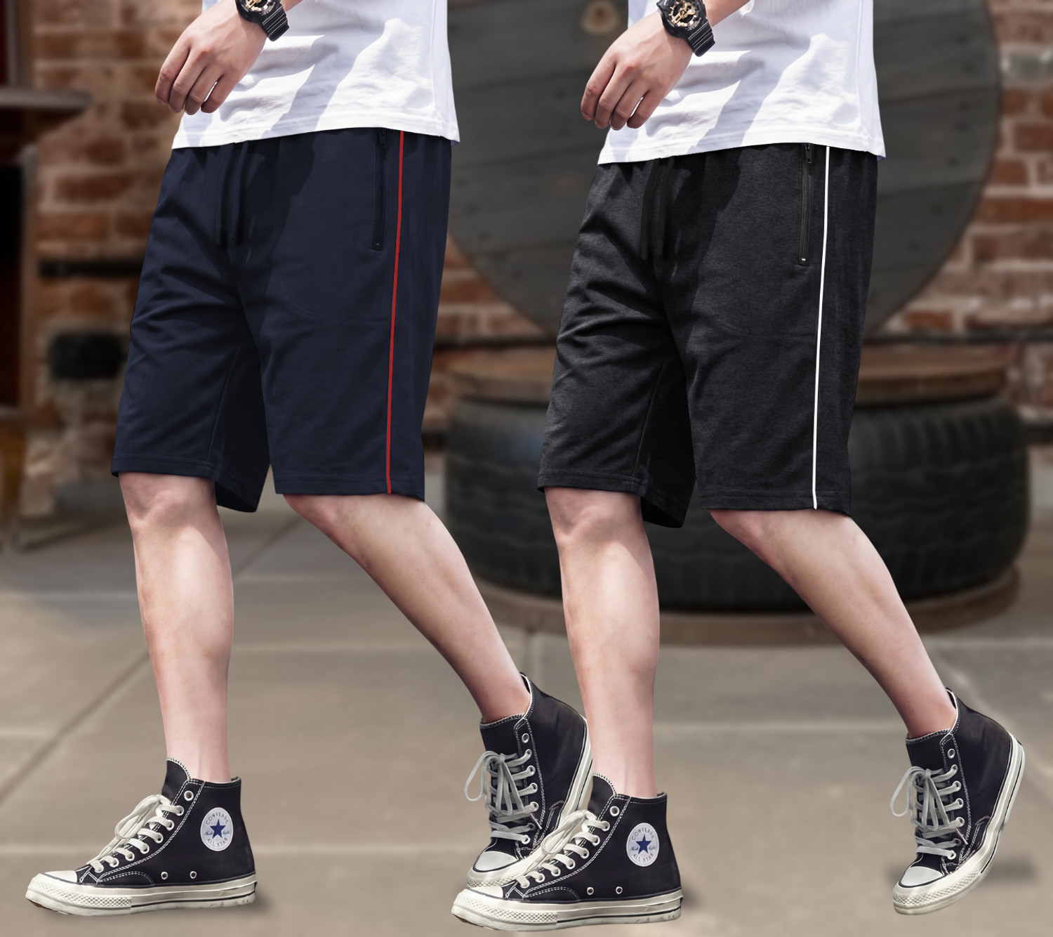 Image of FEEL TRACK Solid Men Dark Blue, Dark Grey Regular Shorts