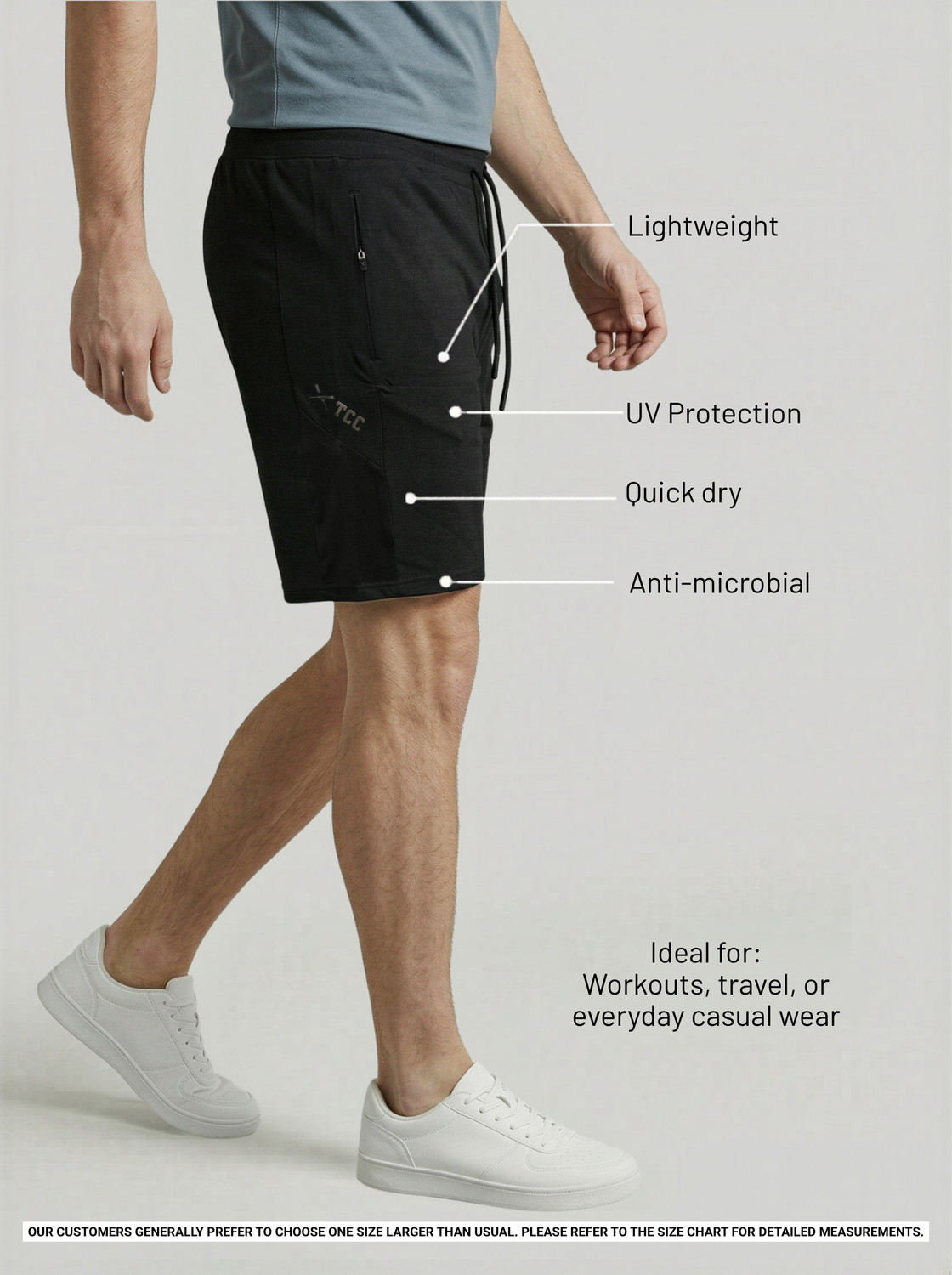 Image of TECHNOSPORT Solid Men Black Regular Shorts
