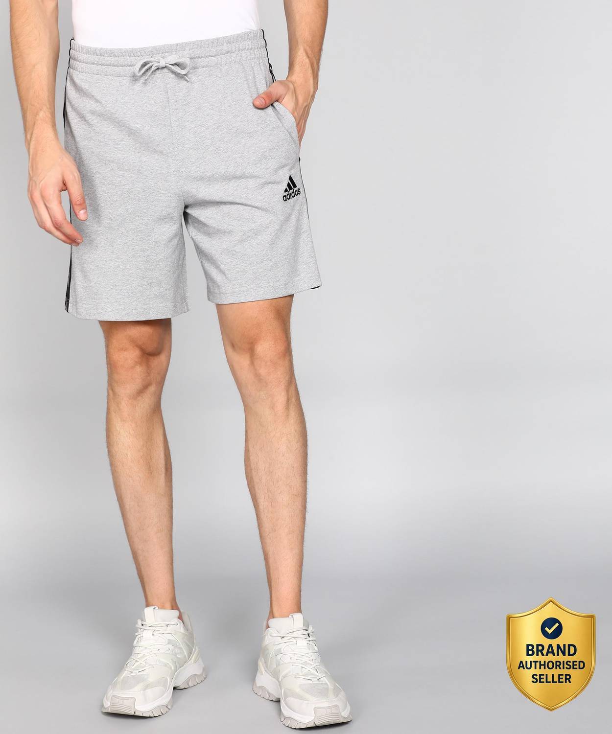 ADIDAS Striped Men Reversible Grey Sports Shorts
