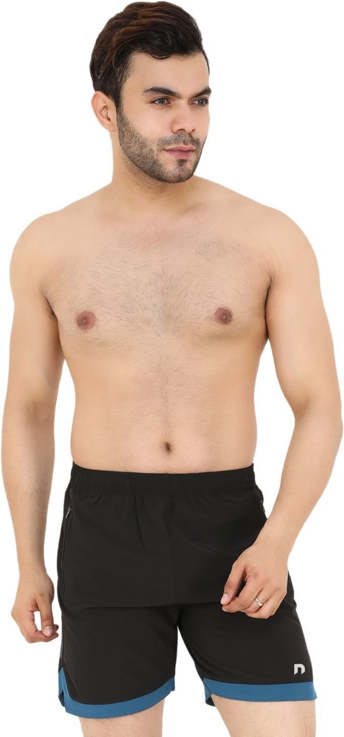 Image of never lose Solid Men Dark Blue, Black Regular Shorts