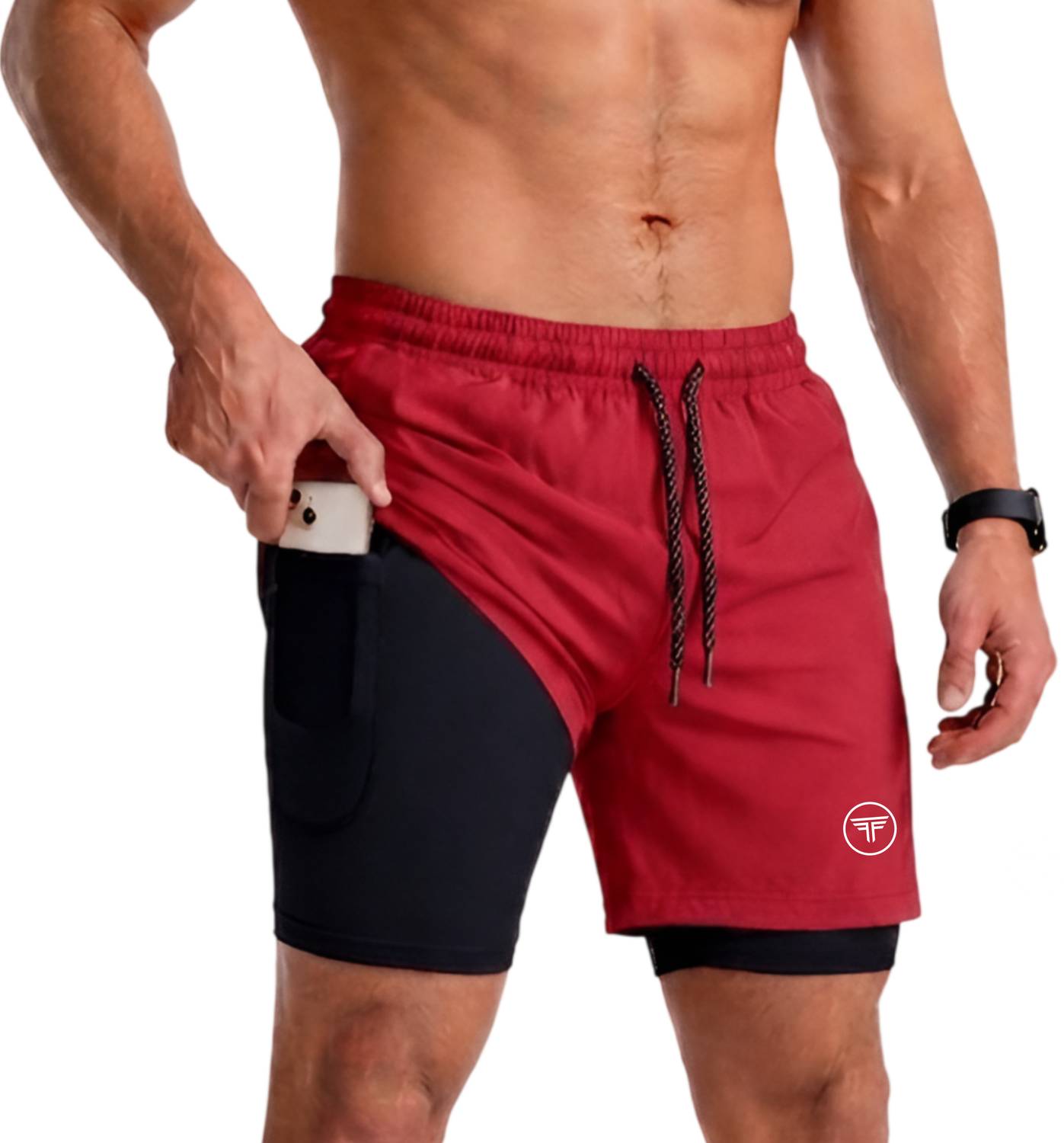 FANEX FITNESS Black, Red Gym Shorts Pack of 3 - Image 1