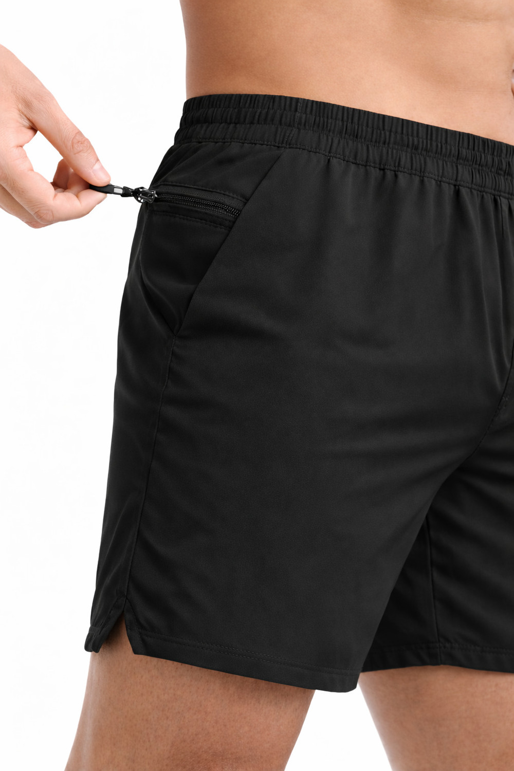 Image of Bellwit Solid Men Black Sports Shorts