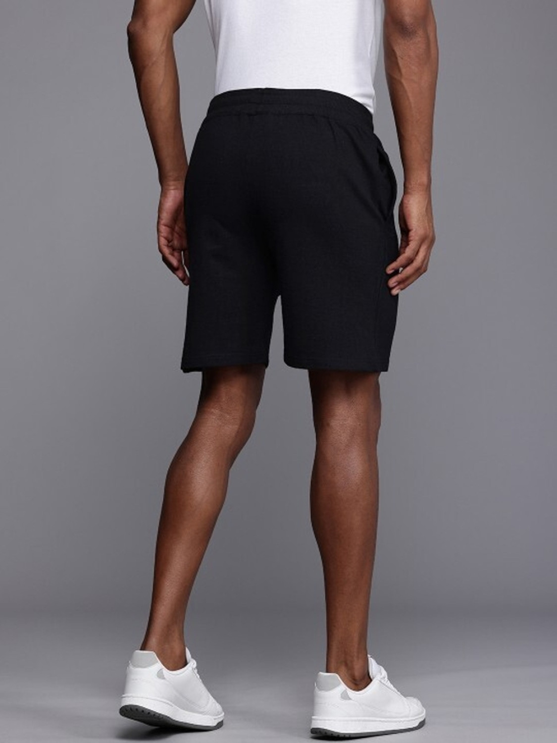 Image of HRX by Hrithik Roshan Self Design Men Black Regular Shorts