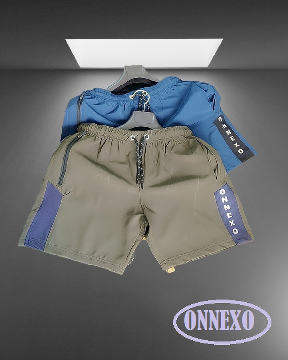 Image of ONNEXO Printed Men Green, Blue Regular Shorts
