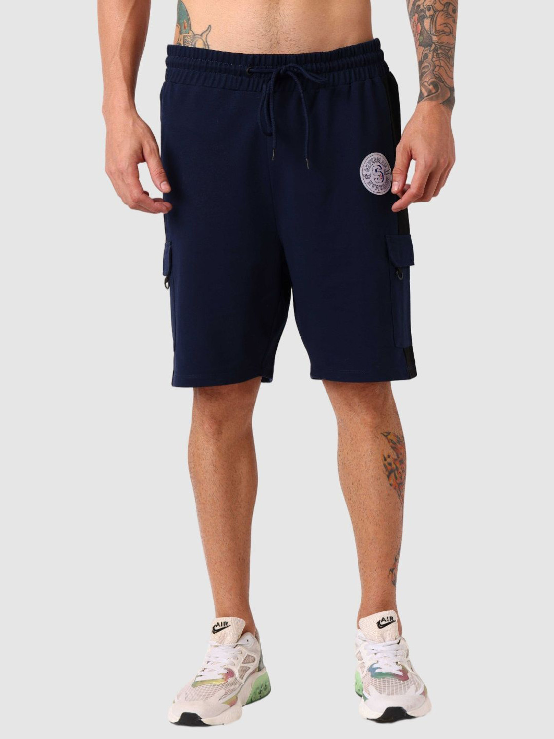 Image of The Indian Garage Co. Printed Men Blue Casual Shorts