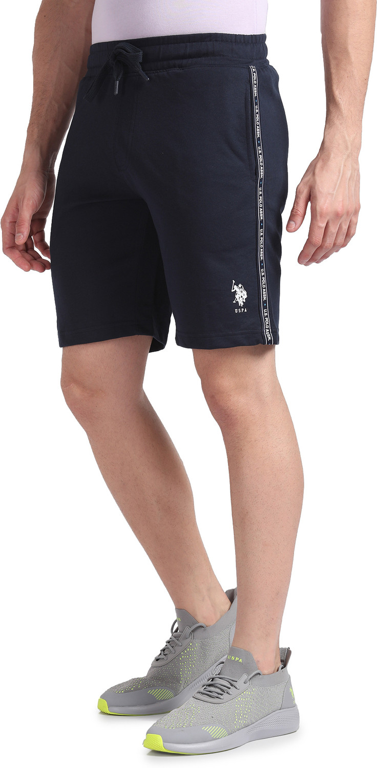 Image of U.S. POLO ASSN. Self Design Men Blue Sports Shorts