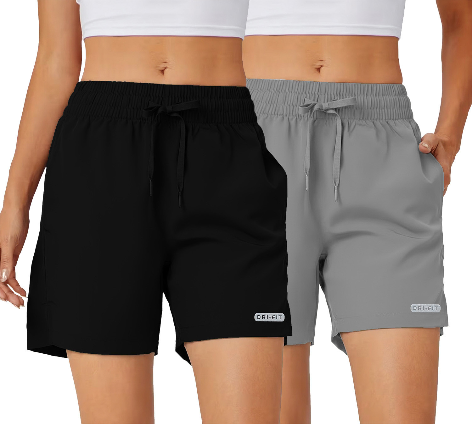 Image of PRAVAHA Solid Women Grey, Black Regular Shorts