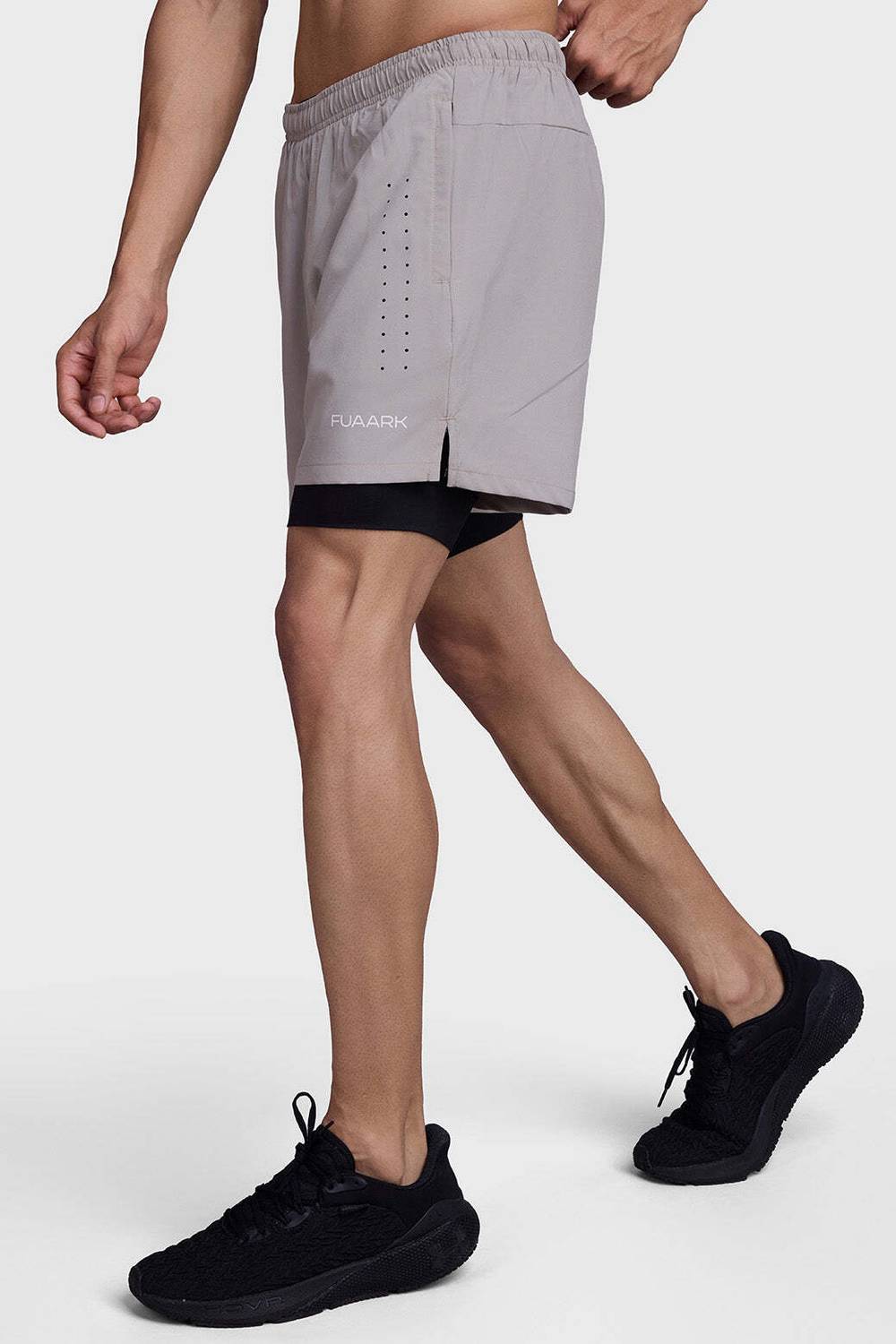 FuaarK Men Beige, Black Running Shorts - Image 3