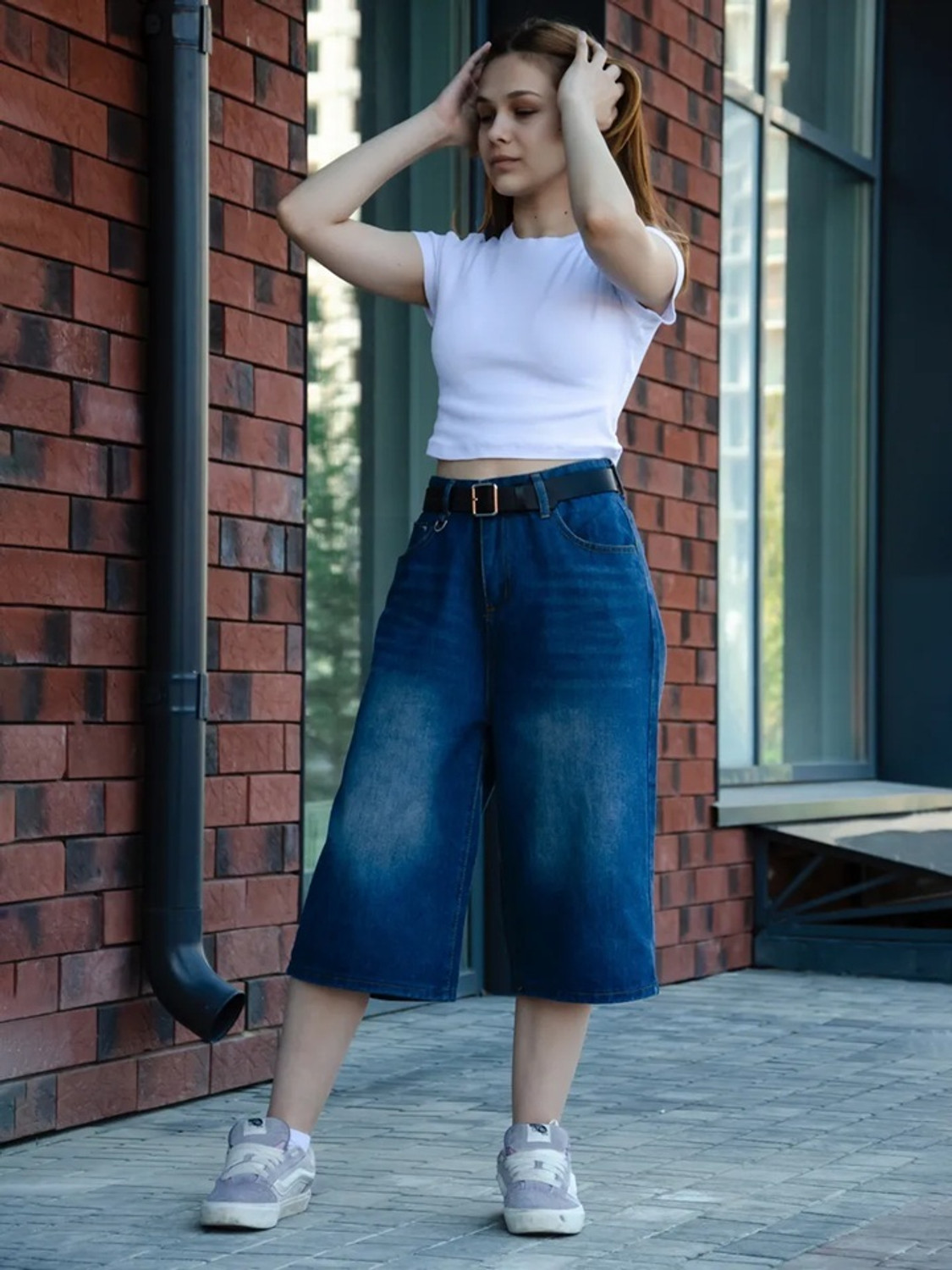 Image of AADVI FASHION Solid Women Dark Blue Baggy Shorts