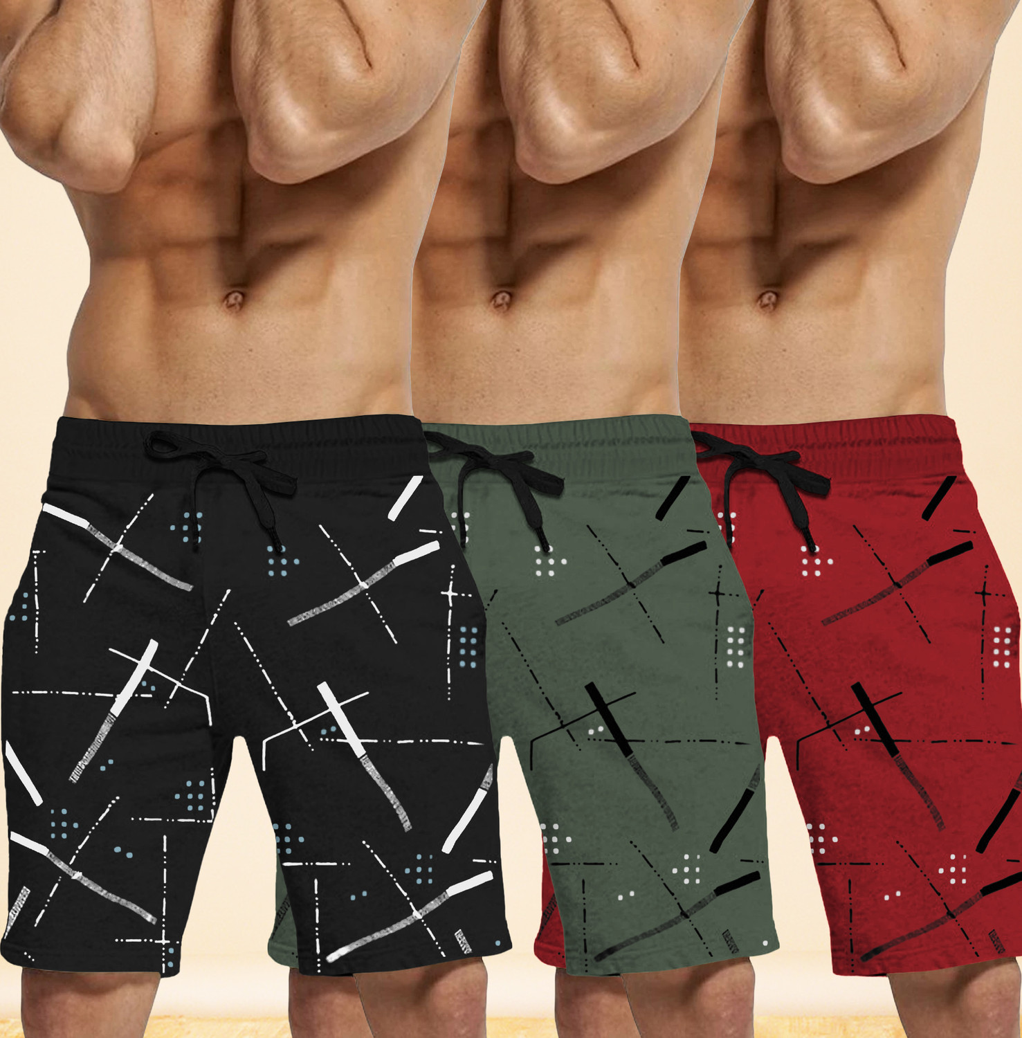 Image of TRIPR Printed Men Multicolor Regular Shorts