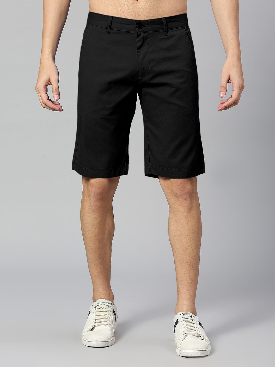 Image of Thomas Scott Solid Men Black Chino Shorts