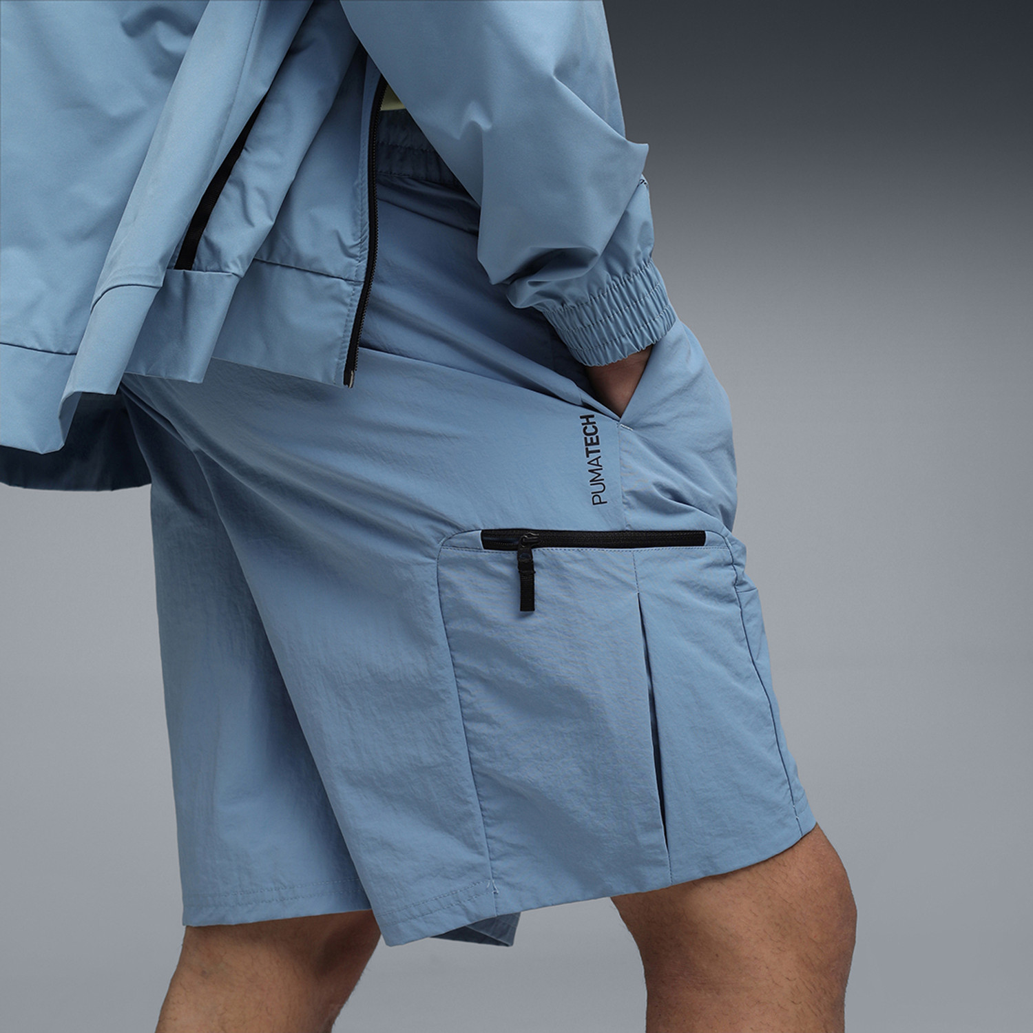 Image of PUMA Self Design Men Blue Casual Shorts