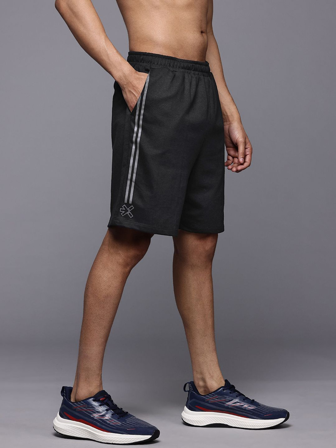 Image of HRX by Hrithik Roshan Solid Men Black Sports Shorts