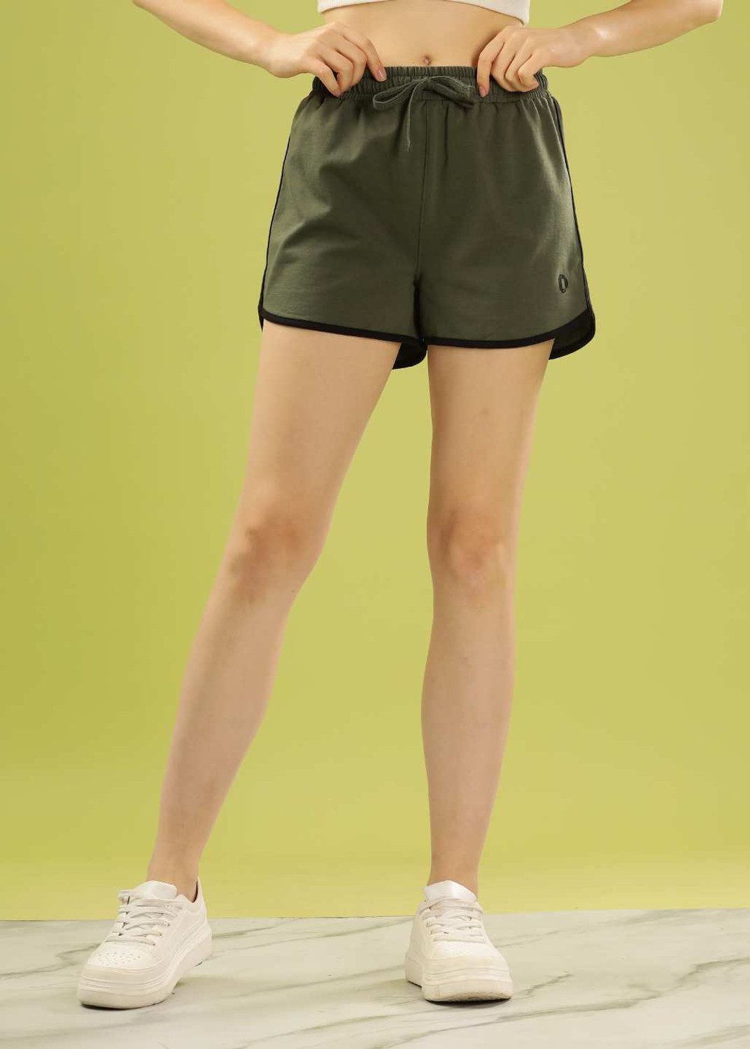 Image of Dollar Missy Solid Women Reversible Dark Green Sports Shorts