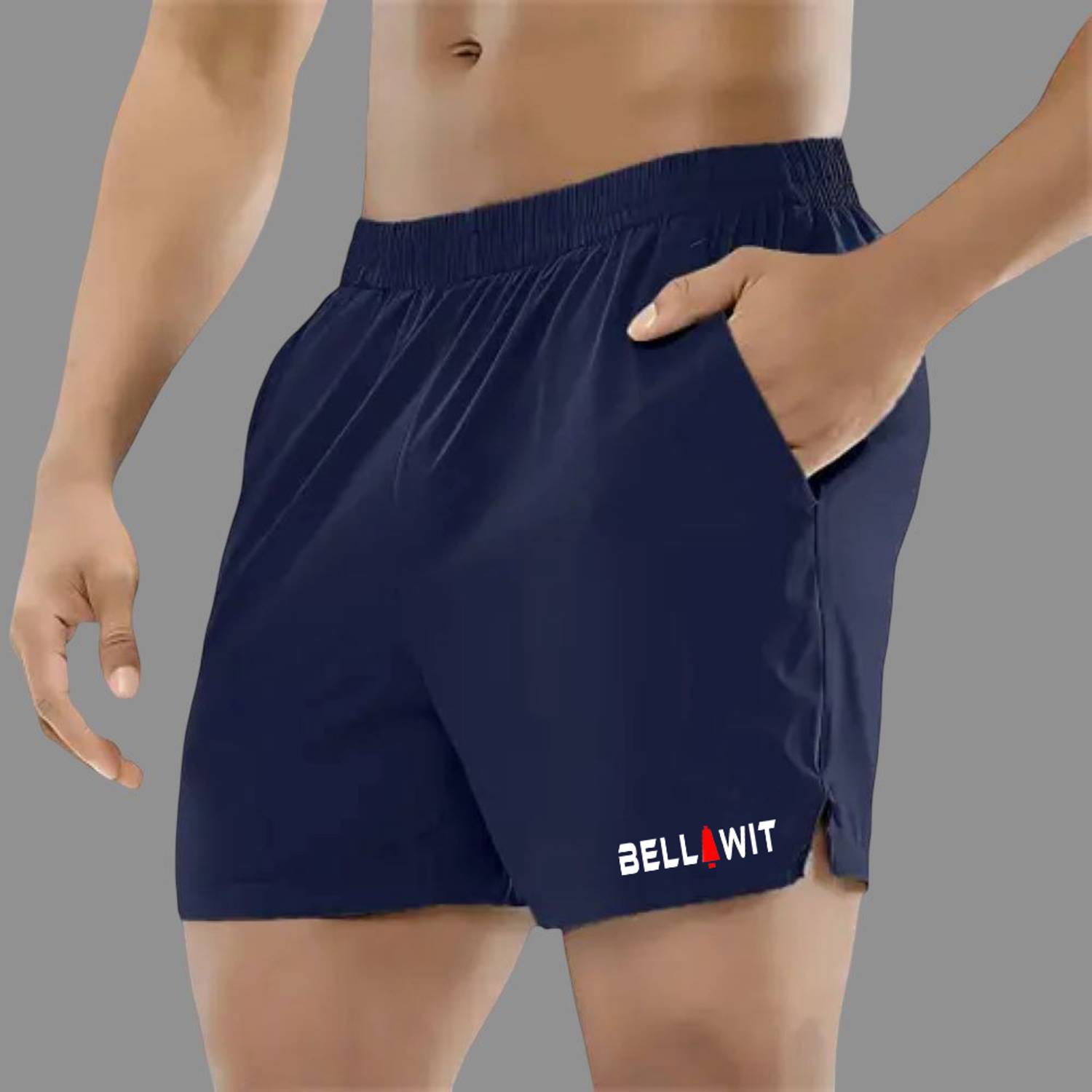 Bellwit Solid Men Dark Blue Sports Shorts