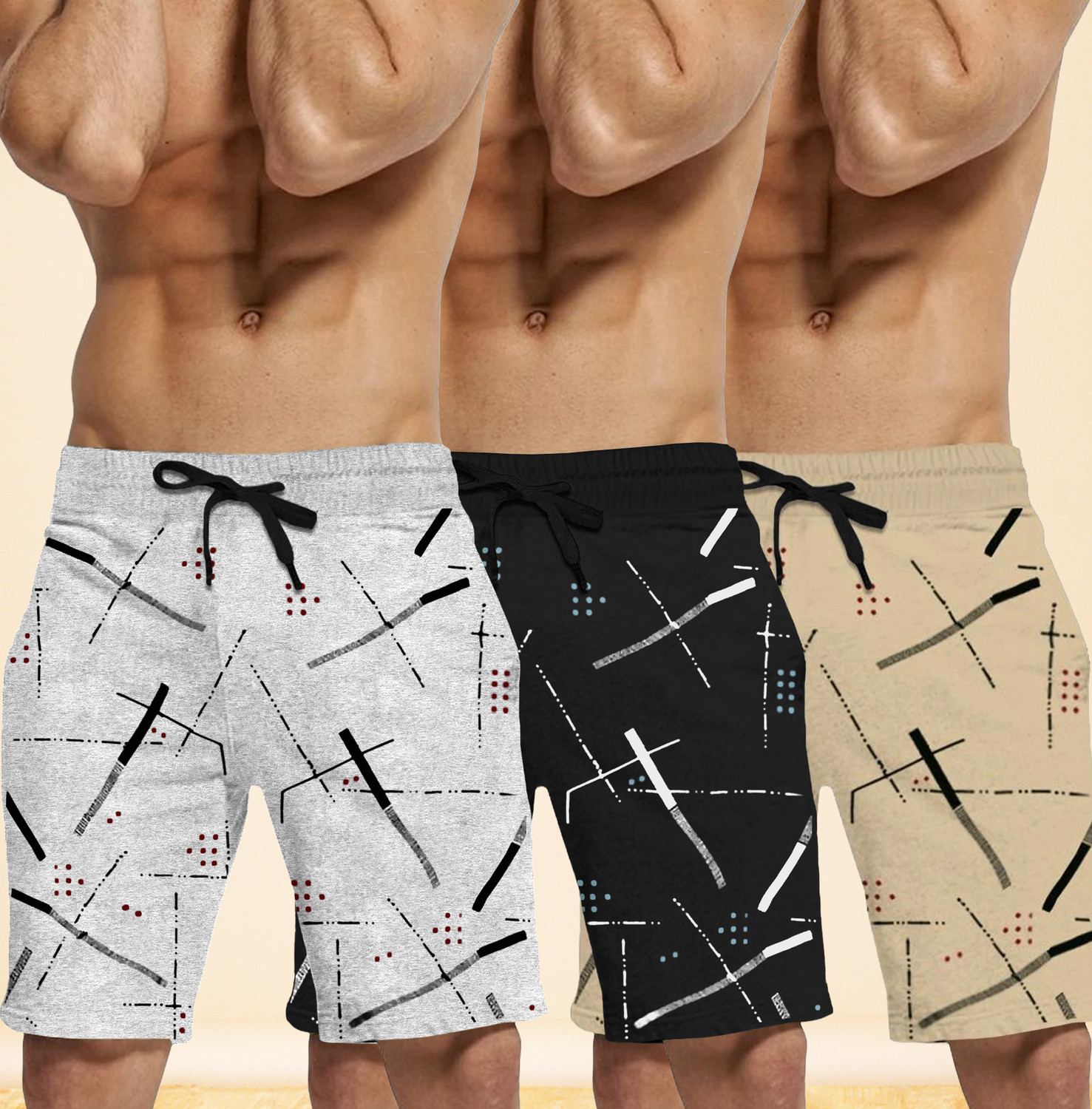 Image of TRIPR Printed Men Multicolor Regular Shorts