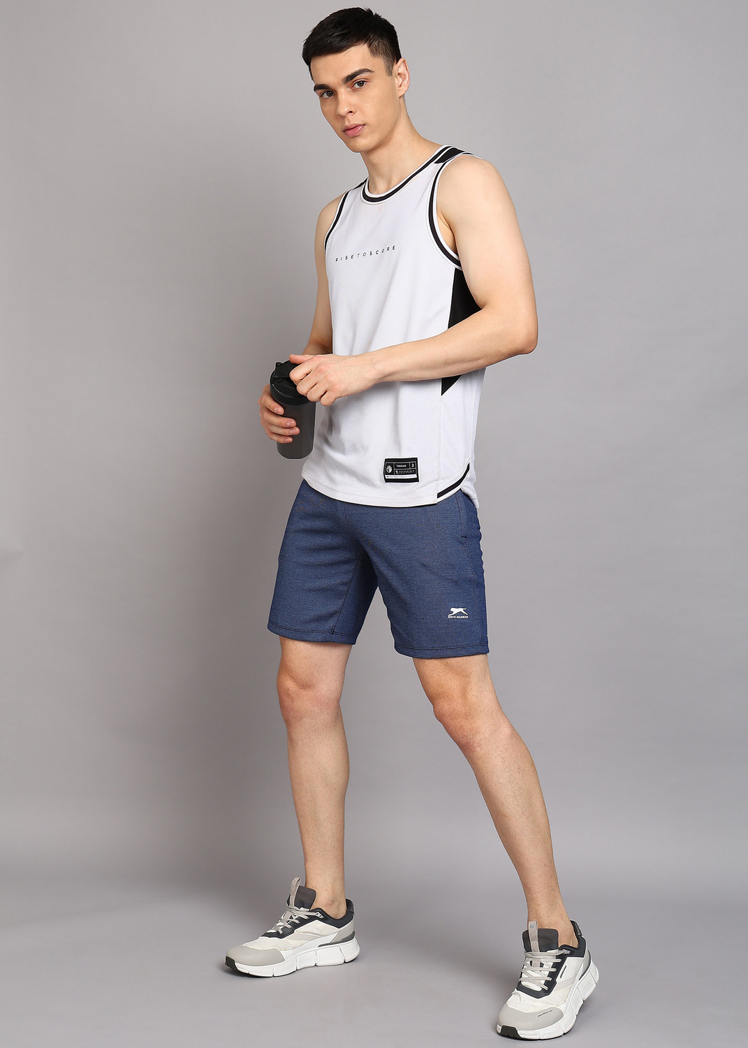 Image of Shiv Naresh Solid Men Blue Sports Shorts