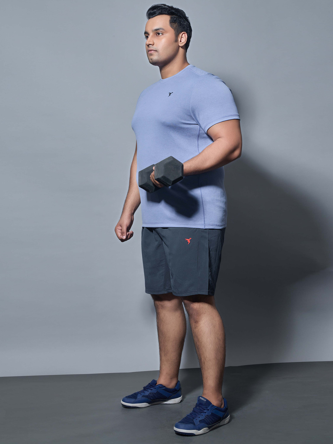 Image of TECHNOSPORT Solid Men Grey Sports Shorts