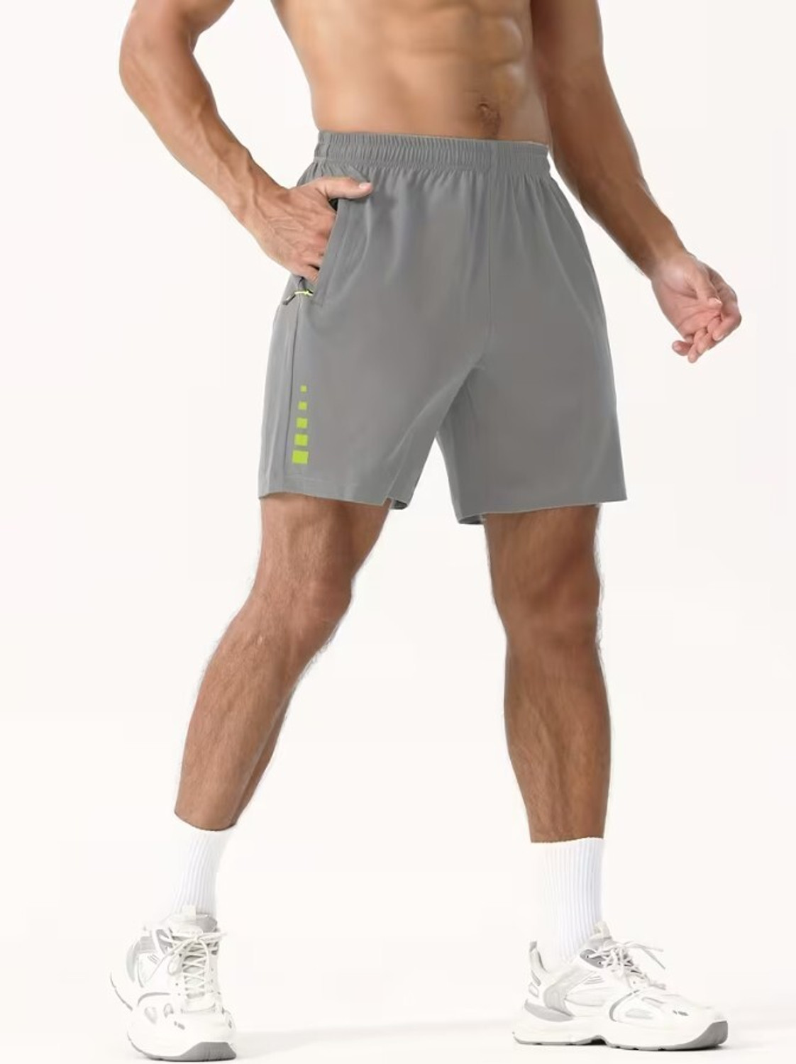 Image of beatlain Solid Men Grey Gym Shorts