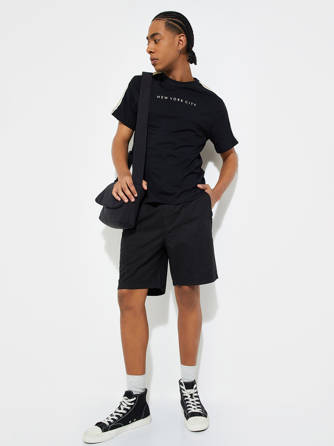 Image of MAX Solid Men Black Basic Shorts