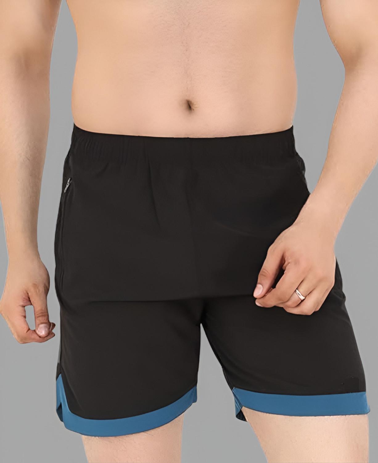 Image of jaxcion Solid Men Black, Light Blue Regular Shorts, Running Shorts, Gym Shorts, Cycling Shorts, Sports Shorts