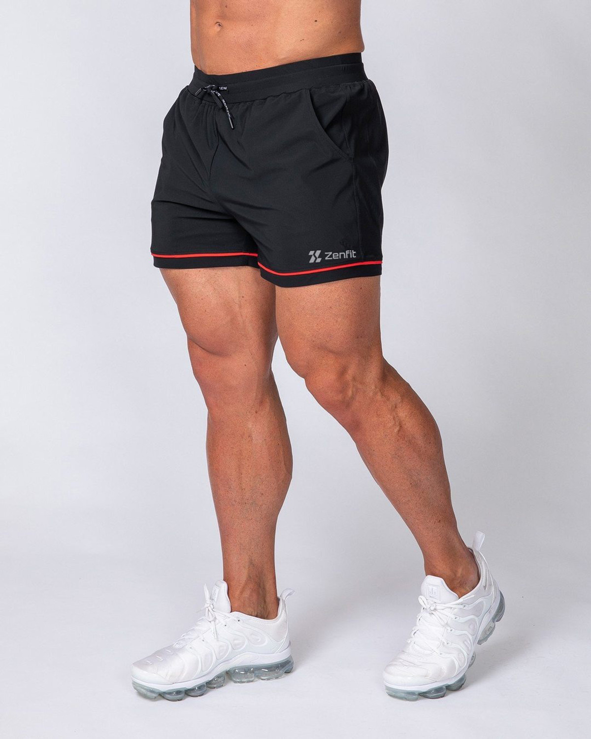 Image of zenfit Printed Men Black Sports Shorts