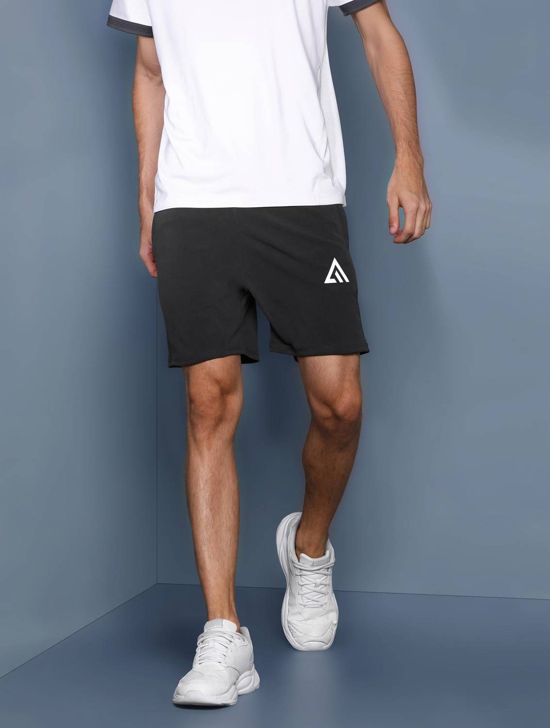 Adrenex Solid Men Grey Sports Shorts