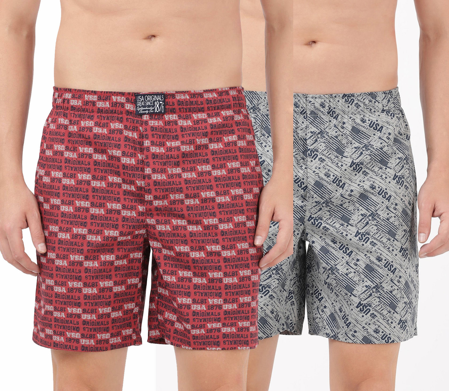 Image of JOCKEY Printed Men Multicolor Night Shorts