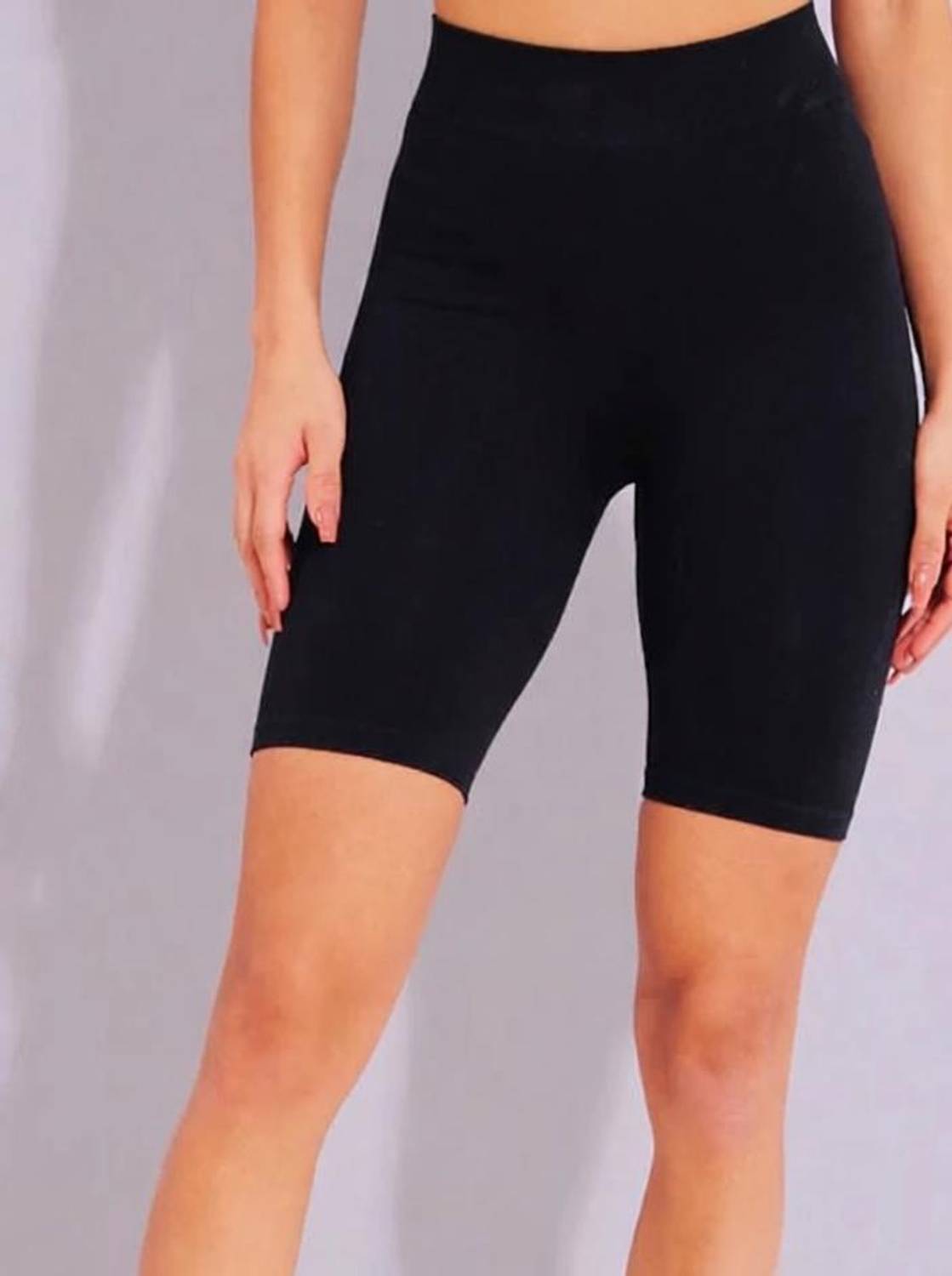 Bodymist Solid Women Black Cycling Shorts
