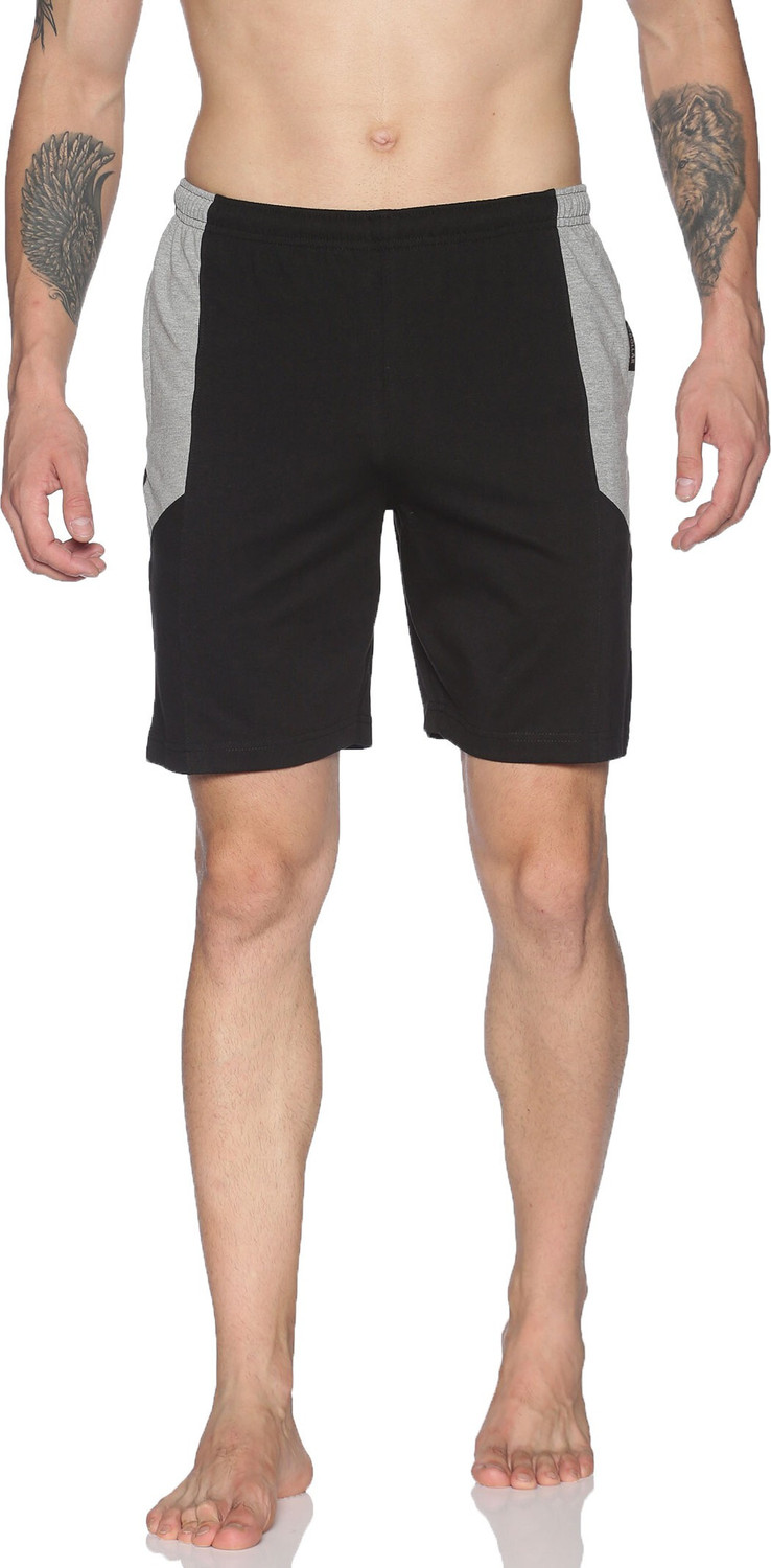 Image of Dollar Solid Men Black Sports Shorts
