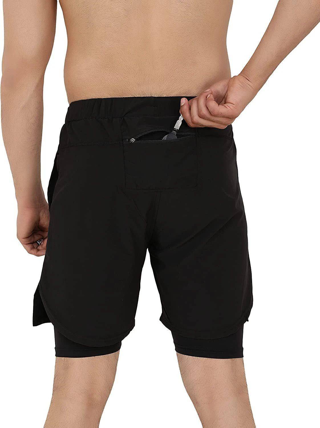 Kyk Black Gym Shorts for Men - Image 2