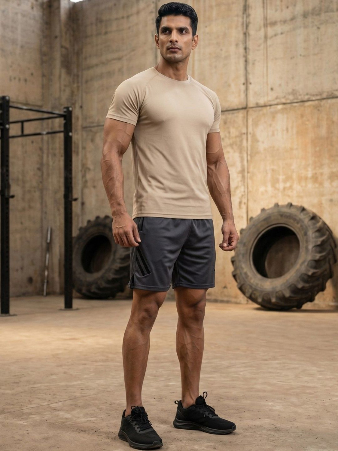 Image of HRX by Hrithik Roshan Solid Men Grey Sports Shorts