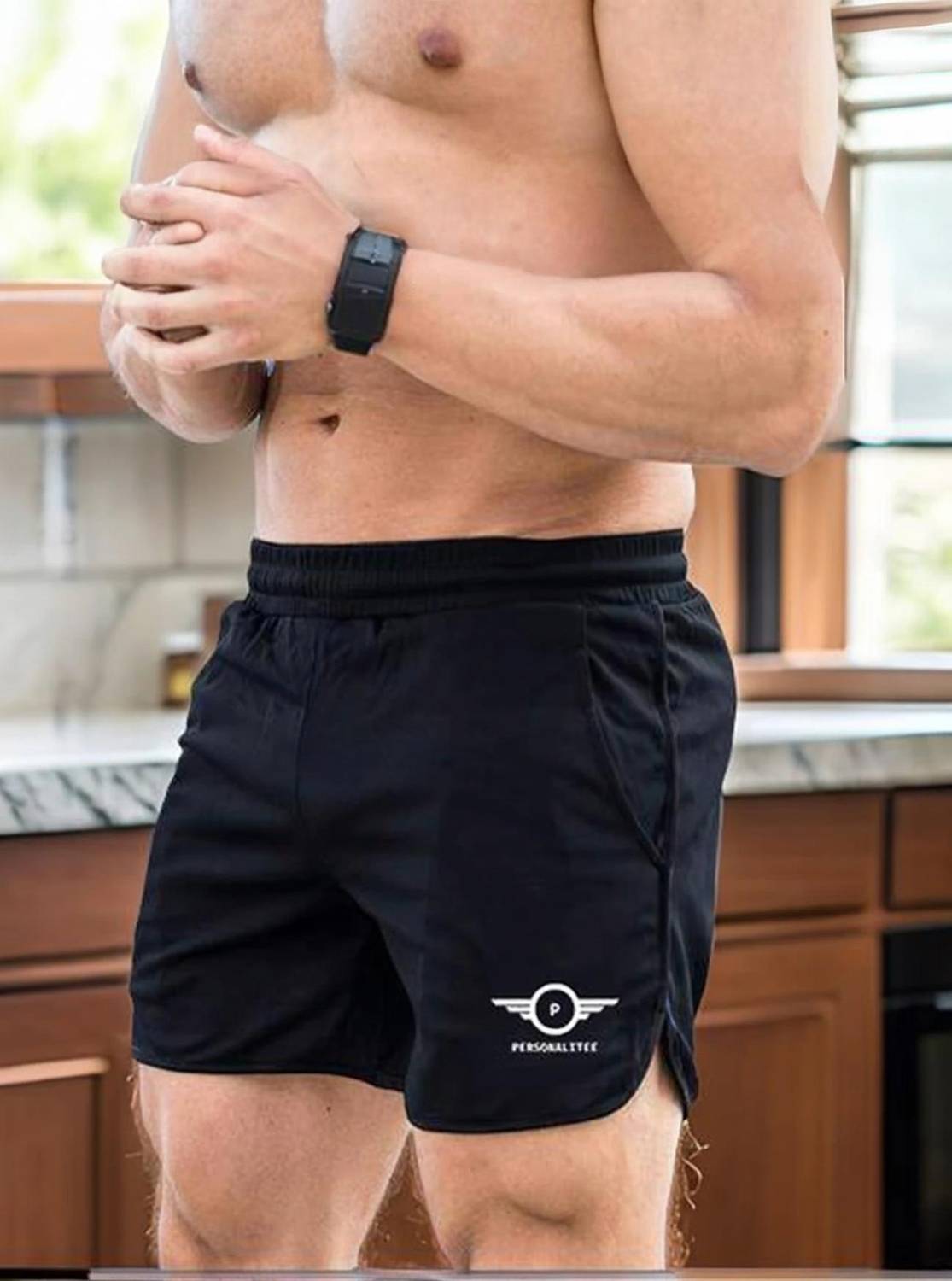 Bulbul Creations Solid Men Black Regular Shorts